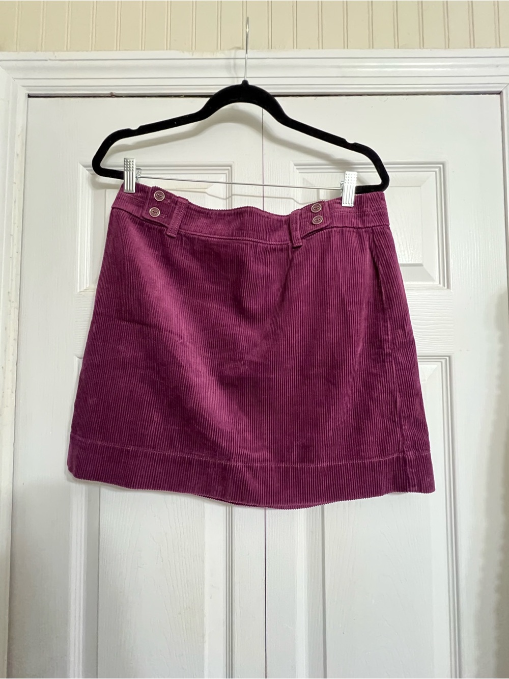 LOFT Berry Corduroy Mini Skirt